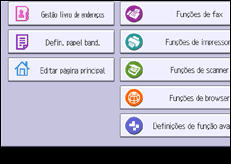 Ilustração do ecrã do painel de operação