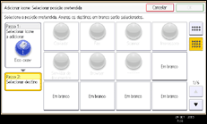 Ilustração do ecrã do painel de operação