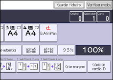 Ilustração do ecrã do painel de operação
