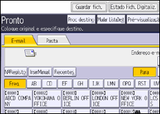 Ilustração do ecrã do painel de operação