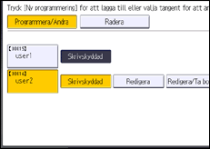 Bild av användarpanelens skärm
