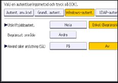 Bild av användarpanelens skärm