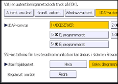 Bild av användarpanelens skärm
