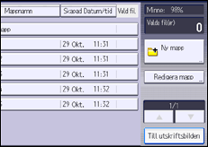 Bild av användarpanelens skärm