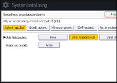 Bild av användarpanelens skärm