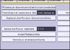 Bild av användarpanelens skärm