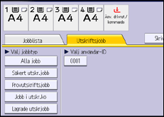 Bild av användarpanelens skärm