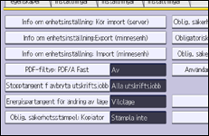 Bild av användarpanelens skärm