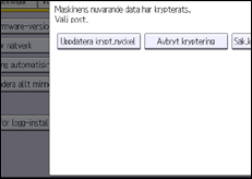 Bild av användarpanelens skärm