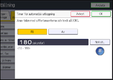 Bild av användarpanelens skärm