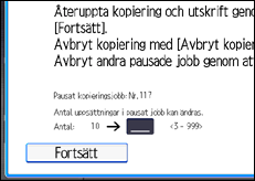 Bild av användarpanelens skärm