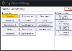 Bild av användarpanelens skärm