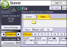 Bild av användarpanelens skärm