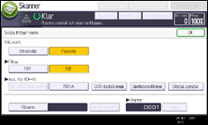 Bild av användarpanelens skärm