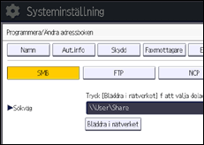Bild av användarpanelens skärm