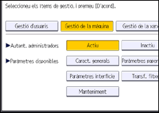 Il·lustració de pantalla del panell d'operacions