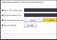 Il·lustració de pantalla del panell d'operacions