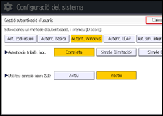 Il·lustració de pantalla del panell d'operacions