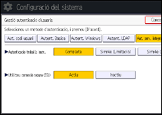Il·lustració de pantalla del panell d'operacions