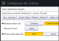 Il·lustració de pantalla del panell d'operacions