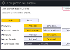 Il·lustració de pantalla del panell d'operacions