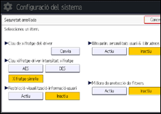 Il·lustració de pantalla del panell d'operacions