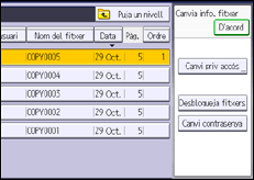 Il·lustració de pantalla del panell d'operacions