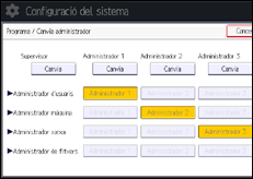 Il·lustració de pantalla del panell d'operacions