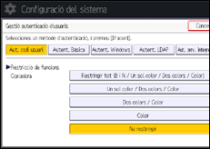 Il·lustració de pantalla del panell d'operacions