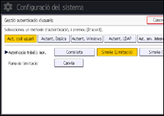 Il·lustració de pantalla del panell d'operacions
