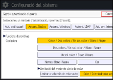 Il·lustració de pantalla del panell d'operacions