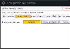 Il·lustració de pantalla del panell d'operacions