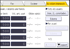 Il·lustració de pantalla del panell d'operacions