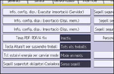 Il·lustració de pantalla del panell d'operacions