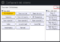 Il·lustració de pantalla del panell d'operacions
