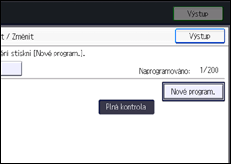 Ilustrace displeje ovládacího panelu
