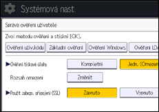 Ilustrace displeje ovládacího panelu