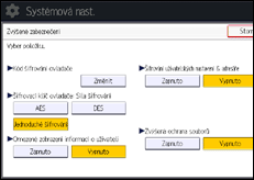 Ilustrace displeje ovládacího panelu