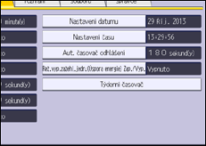Ilustrace displeje ovládacího panelu