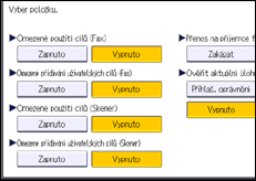 Ilustrace displeje ovládacího panelu