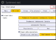 Ilustrace displeje ovládacího panelu