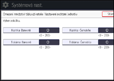 Ilustrace displeje ovládacího panelu