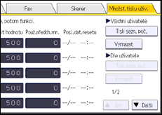 Ilustrace displeje ovládacího panelu
