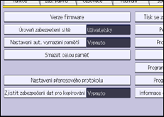Ilustrace displeje ovládacího panelu