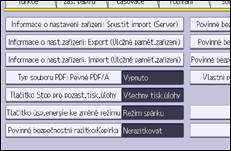 Ilustrace displeje ovládacího panelu