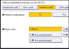 Illustration af skærmbilledet på betjeningspanelet