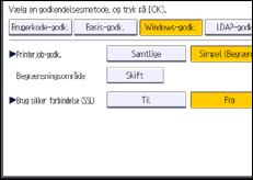Illustration af skærmbilledet på betjeningspanelet