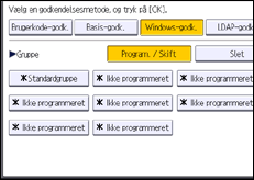 Illustration af skærmbilledet på betjeningspanelet