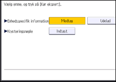 Illustration af skærmbilledet på betjeningspanelet