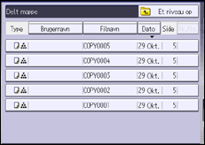 Illustration af skærmbilledet på betjeningspanelet